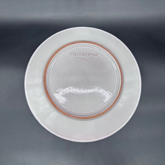 Vintage Dinner Plate Frankoma Pottery White Mayan Aztec 7FL 1970s Tribal Retro - Picture 3 of 7